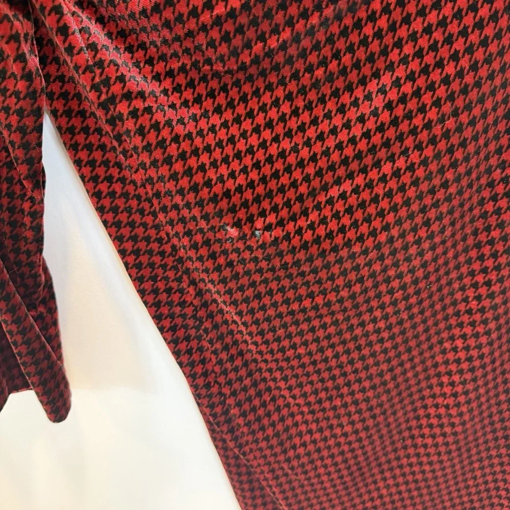 Coldwater Creek Women's 3X Red &‎ Black Velour Open House Coat Robe Soft READ